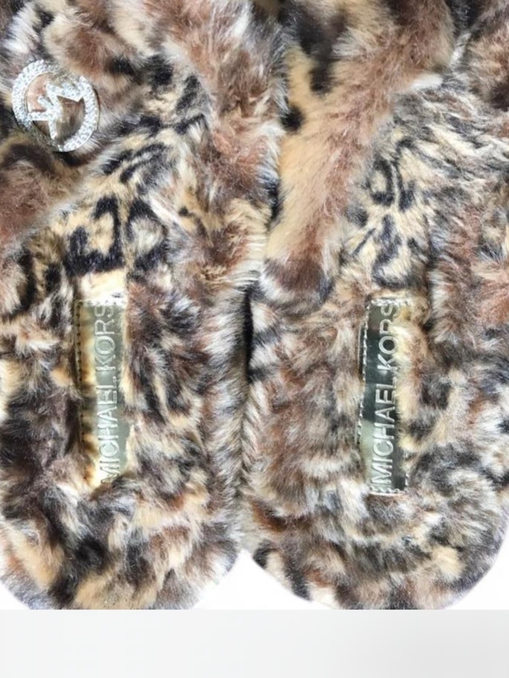 Michael Kors furry Leppard slippers 10 - Picture 2 of 5